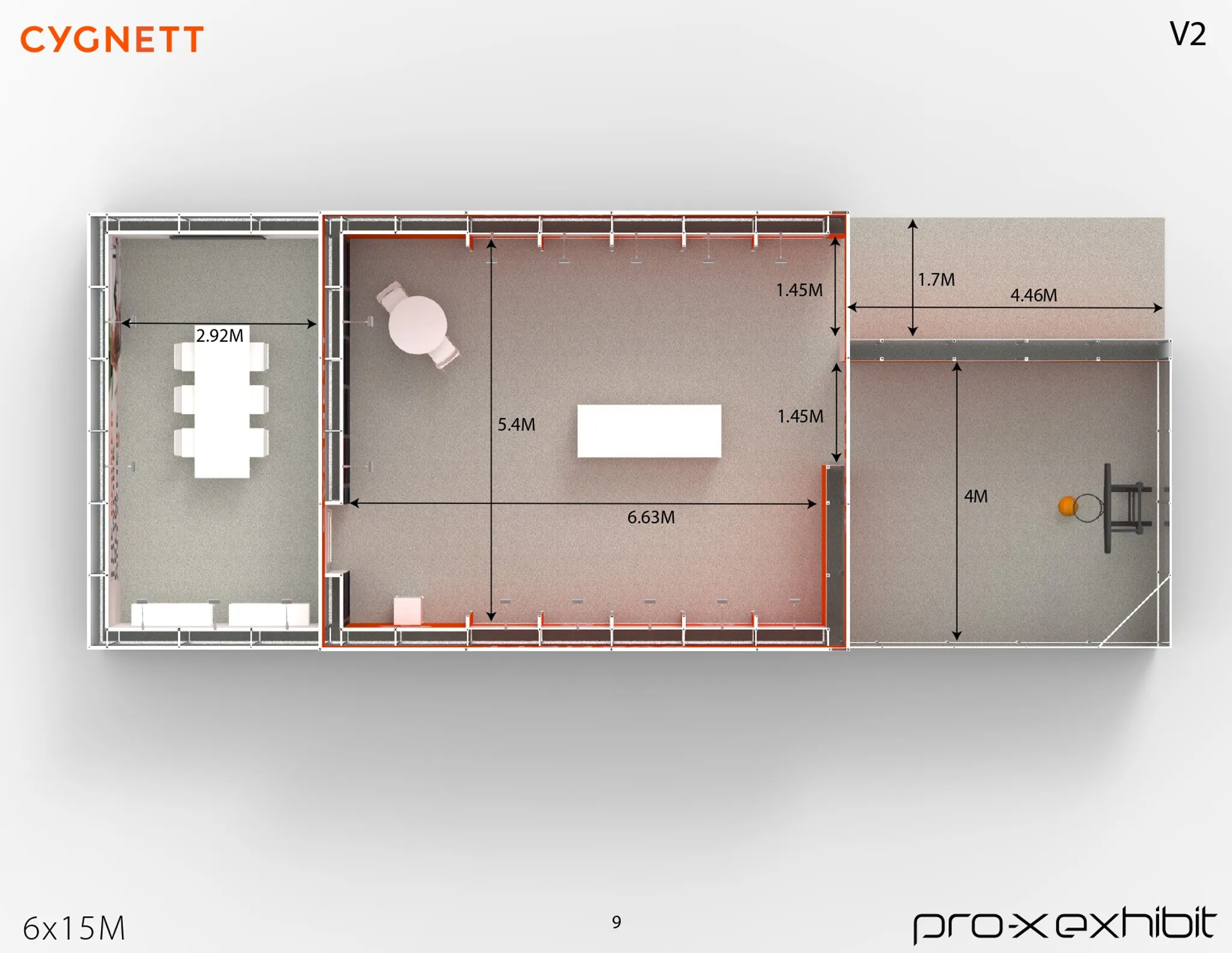 20x50 Péninsule booth design by Pro-X Exhibits